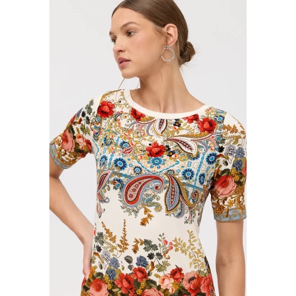 Johnny Was The Janie Favorite Boat Neck Tee Tshirt Shirt Crew Stretchy Southwest - Picture 3 of 5